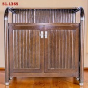 Konsola uniwersalna dwudrzwiowa typu "closet" 95 cm lite drewno minibar secesja wiedeńska. Wyposażenie hotelu Rialto, Warszawa. Używane meble hotelowe, wyposażenie hotelu, wyprzedaż mebli hotelowych. meblerialto.pl