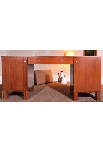 Biurko gabinetowe 174 cm belgijskie art déco lite drewno minibar. Wyposażenie hotelu Rialto, Warszawa. Używane meble hotelowe, wyposażenie hotelu, wyprzedaż mebli hotelowych. meblerialto.pl
