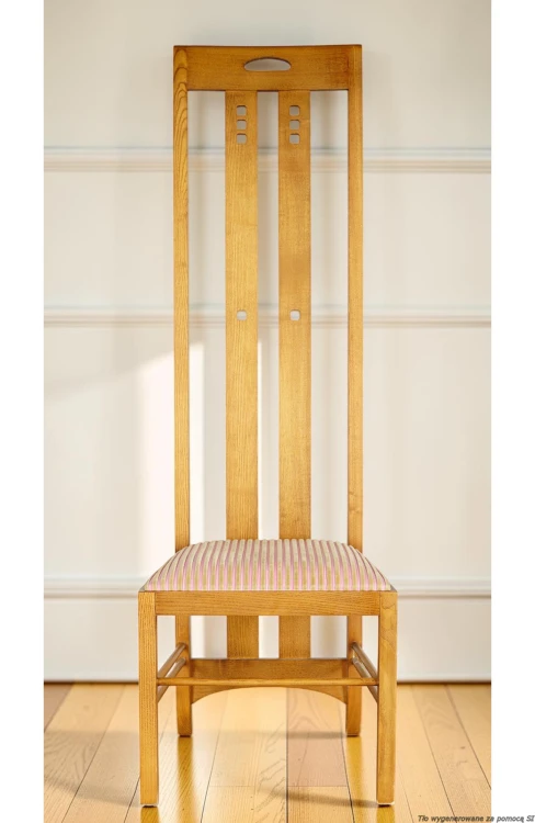 Krzesło tapicerowane Argyle art déco Ch.R. Mackintosh. Wyposażenie hotelu Rialto, Warszawa. Używane meble hotelowe, wyposażenie hotelu, wyprzedaż mebli hotelowych. meblerialto.pl