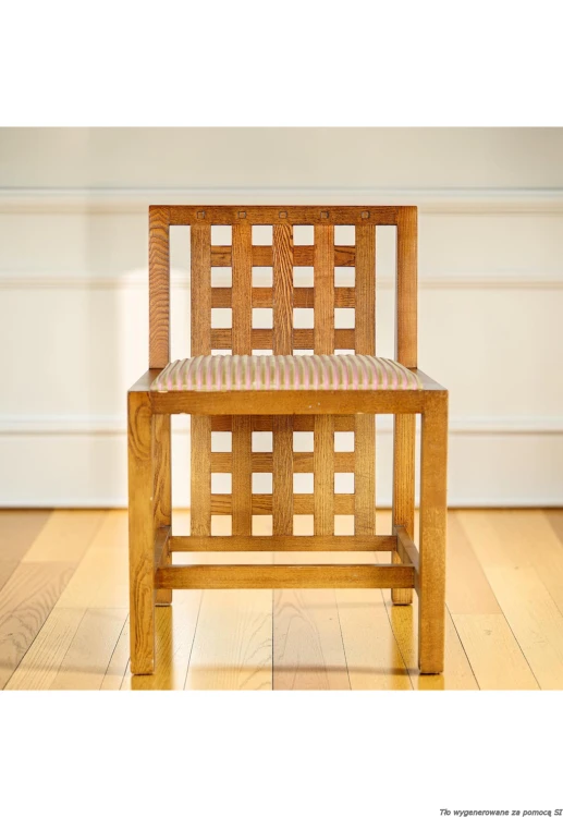 Krzesło drewniane tapicerowane art déco Ch.R. Mackintosh. Wyposażenie hotelu Rialto, Warszawa. Używane meble hotelowe, wyposażenie hotelu, wyprzedaż mebli hotelowych. meblerialto.pl