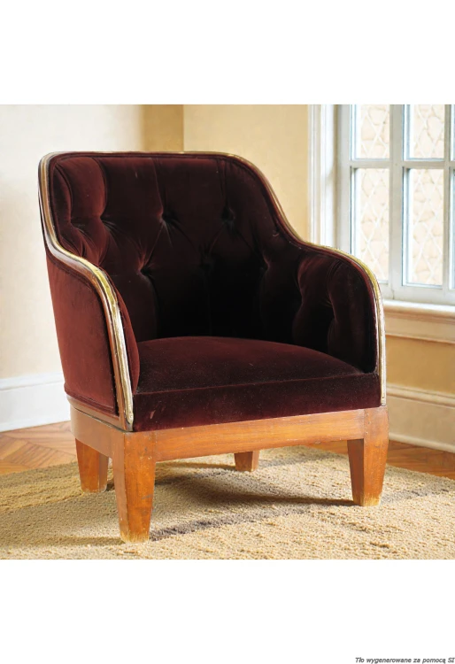 Fotel klubowy gondolowy tapicerowany 57 cm lite drewno art déco oryginał. Wyposażenie hotelu Rialto, Warszawa. Używane meble hotelowe, wyposażenie hotelu, wyprzedaż mebli hotelowych. meblerialto.pl