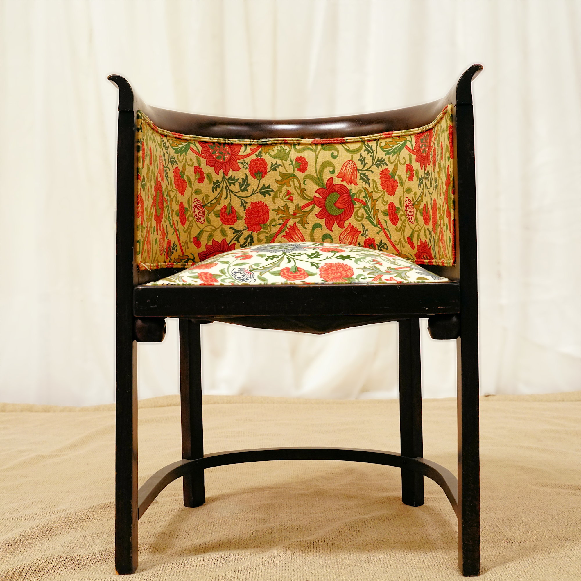 Fotel drewniany tapicerowany art deco oryginał
